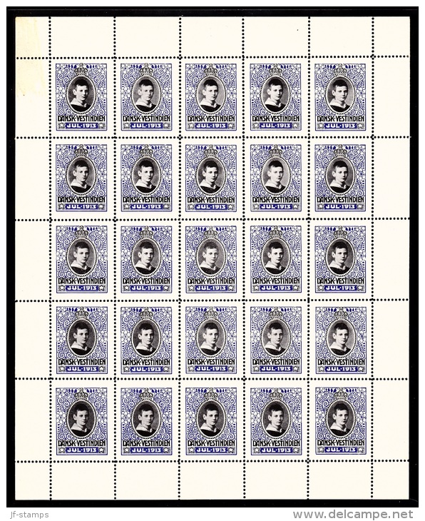 1913. Crown Prince Frederik. Complete Sheet With 25 Stamps. (Michel: 1913) - JF103446 - Deens West-Indië