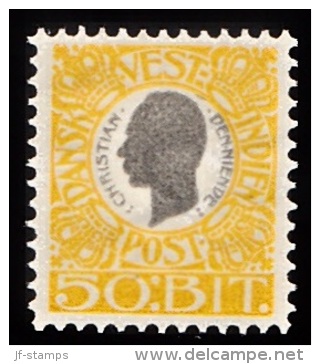 1905. Chr. IX. 50 Bit Grey/yellow. (Michel: 34) - JF103487 - Danish West Indies