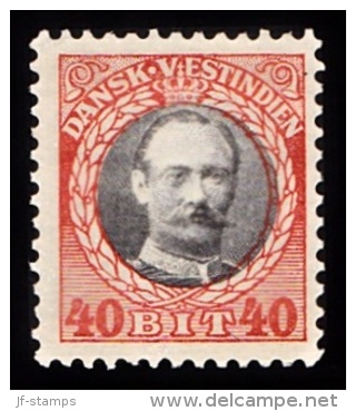 1907-1908. Frederik VIII. 40 Bit Grey/red. (Michel: 47) - JF103531 - Danish West Indies