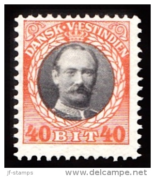 1907-1908. Frederik VIII. 40 Bit Grey/red. (Michel: 47) - JF103460 - Danish West Indies