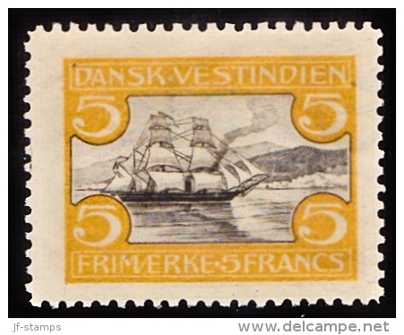 1905. St. Thomas Harbour. 5 Fr. Brown/yellow. (Michel: 37) - JF103524 - Danish West Indies