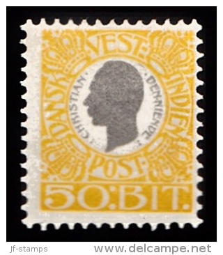 1905. Chr. IX. 50 Bit Grey/yellow. (Michel: 34) - JF103541 - Danish West Indies