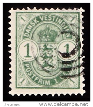 1903. Coat-of-Arms Type. 1 C. Green. Ring-canc. (Michel: 21) - JF103494 - Danish West Indies