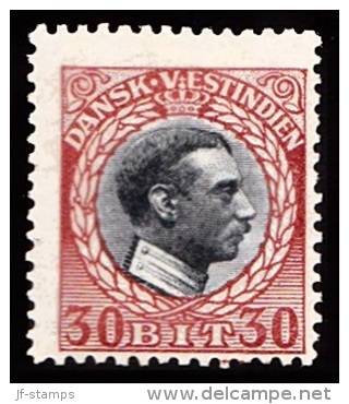 1915-1916. Chr. X. 30 Bit Grey/brown-red. (Michel: 54) - JF103478 - Danish West Indies