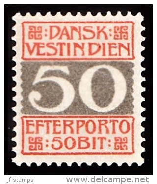 1905. Numeral Type. 50 Bit Red/grey (Michel: P8A) - JF103472 - Danish West Indies