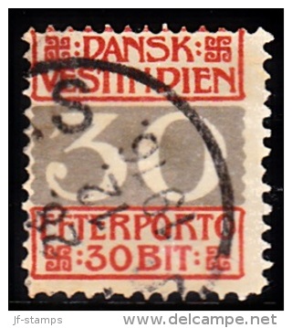 1905. Numeral Type.  30 Bit Red/grey Very Small Stamp. (Michel: P7A) - JF103726 - Danish West Indies