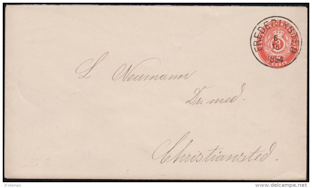 1881. Stamped Envelope. 3 CENTS Red. Total Issued 13.000. Watermark Type I. Bottom Flap... (Michel: FACIT FK 4) - JF1064 - Danish West Indies