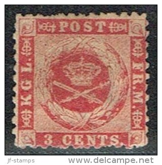 1872. 3 C. Carmine-rose. Lineperf. 12½. (Michel: 3 A) - JF153308 - Danish West Indies