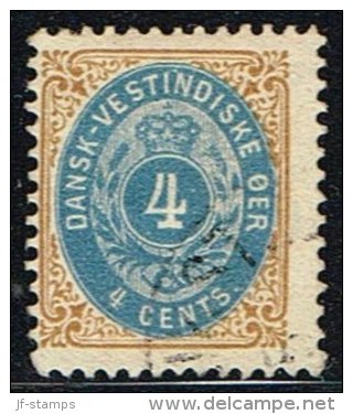 1896-1906. Bi-coloured. 4 C. Blue/brown. Normal Frame. Perf. 12 3/4. (Michel: 18 I) - JF153268 - Danish West Indies