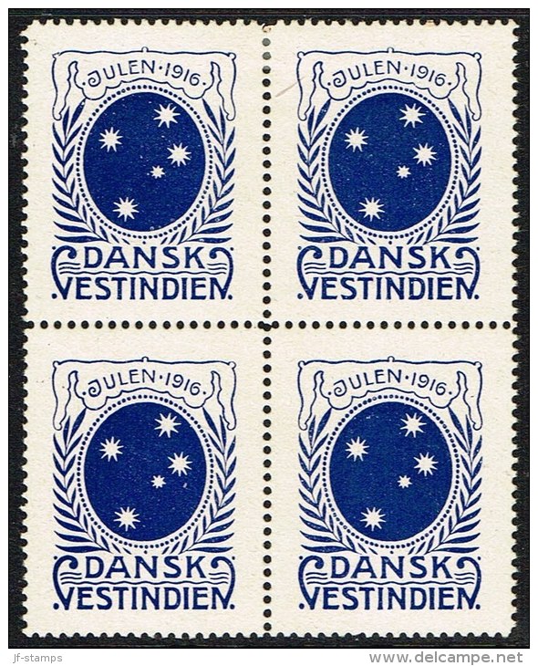 1916. The Constellation: The Southern Cross 4-block With Two Seals Never Hinged. (Michel: 1916) - JF153225 - Danish West Indies