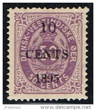 1895. Surcharge. 10 CENTS 1895 On 50 C. Violet. (Michel: 15) - JF153341 - Danish West Indies