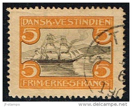 1905. St. Thomas Harbour. 5 Fr. Brown/yellow. (Michel: 37) - JF153383 - Danish West Indies
