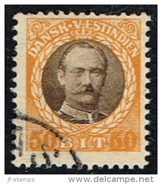 1907-1908. Frederik VIII. 50 Bit Brown/yellow. (Michel: 48) - JF153443 - Danish West Indies