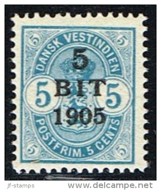 1905. Surcharge. 5 BIT On 5 C. Blue. (Michel: 39) - JF153418 - Danish West Indies