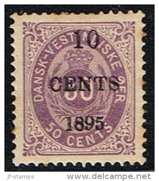 1895. Surcharge. 10 CENTS 1895 On 50 C. Violet. (Michel: 15) - JF153342 - Danish West Indies