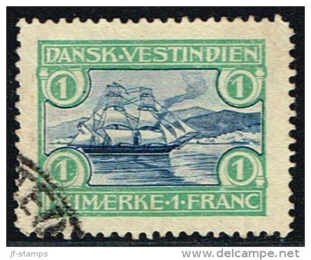 1905. St. Thomas Harbour. 1 Fr. Blue/green. Variety AFA 30x.  (Michel: 35) - JF153378 - Dänisch-Westindien