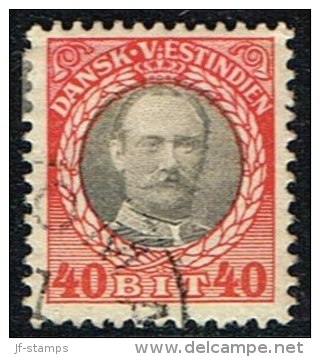 1907-1908. Frederik VIII. 40 Bit Grey/red. (Michel: 47) - JF153448 - Danish West Indies