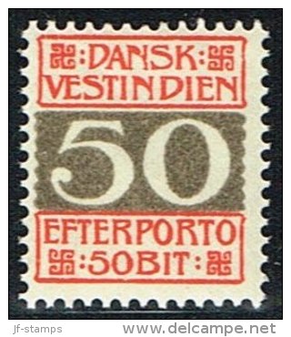 1905. Numeral Type. 50 Bit Red/grey (Michel: P8A) - JF153512 - Danish West Indies