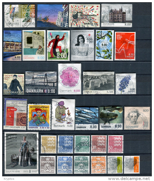 Denmark - A Selection Of 33 Modern Stamps - Collections