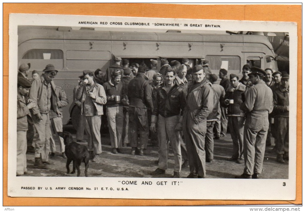 American Red Cross Clubmobile Somwhere In UK 1944 Real Photo Postcard - Guerre 1939-45