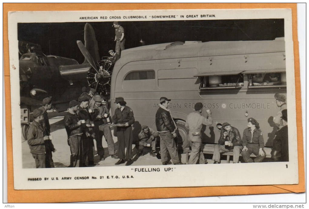 American Red Cross Clubmobile Somwhere In UK 1944 Real Photo Postcard - War 1939-45