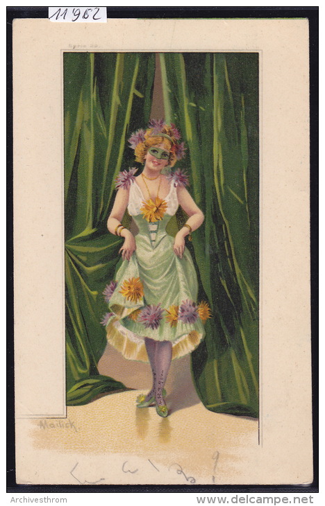 Fête - Jeune Danseuse En Fleurs Dess. Mailick (11´962) - Mailick, Alfred