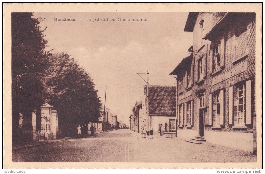 HANSBEKE : Dorpstraat En Gemmentehuis - Nevele