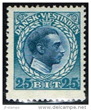 1915-1916. Chr. X. 25 Bit Blue/blue. (Michel: 53) - JF158914 - Danish West Indies