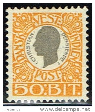 1905. Chr. IX. 50 Bit Grey/yellow. (Michel: 34) - JF158925 - Danish West Indies