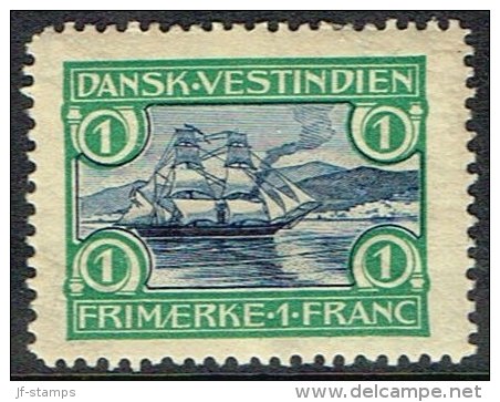 1905. St. Thomas Harbour. 1 Fr. Blue/green. (Michel: 35) - JF157865 - Danish West Indies