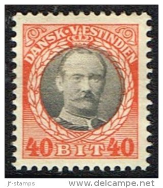 1907-1908. Frederik VIII. 40 Bit Grey/red. (Michel: 47) - JF157814 - Danish West Indies