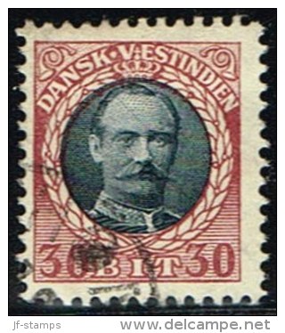 1907-1908. Frederik VIII. 30 Bit Black/brown-red. (Michel: 46) - JF158907 - Danish West Indies