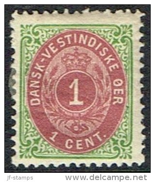 1896-1906. Bi-coloured. 1 Cent Green/red. Inverted Frame. Perf. 12 3/4. (Michel: 16 II) - JF157870 - Danish West Indies