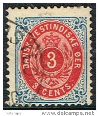 1896-1906. Bi-coloured. 3 C. Blue/red. Inverted Frame. Perf. 12 3/4. (Michel: 17 II) - JF157869 - Danish West Indies