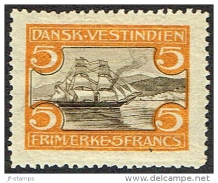 1905. St. Thomas Harbour. 5 Fr. Brown/yellow. (Michel: 37) - JF161625 - Danish West Indies