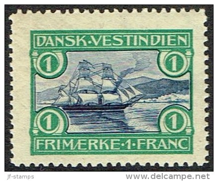 1905. St. Thomas Harbour. 1 Fr. Blue/green. (Michel: 35) - JF161623 - Danish West Indies