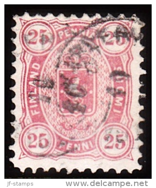 1875-1882. Coat Of Arms. Perf. L 11. 25 PENNI Carmine. (Michel: 17 A Ya) - JF100651 - Ungebraucht