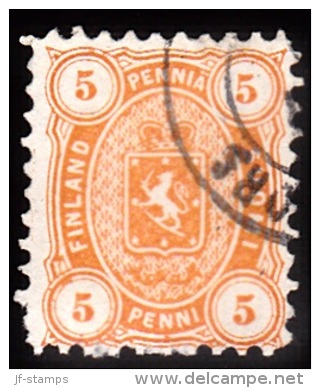 1875-1882. Coat Of Arms. Perf. L 11. 5 PENNI Yellow. (Michel: 13 Ayb) - JF100649 - Neufs
