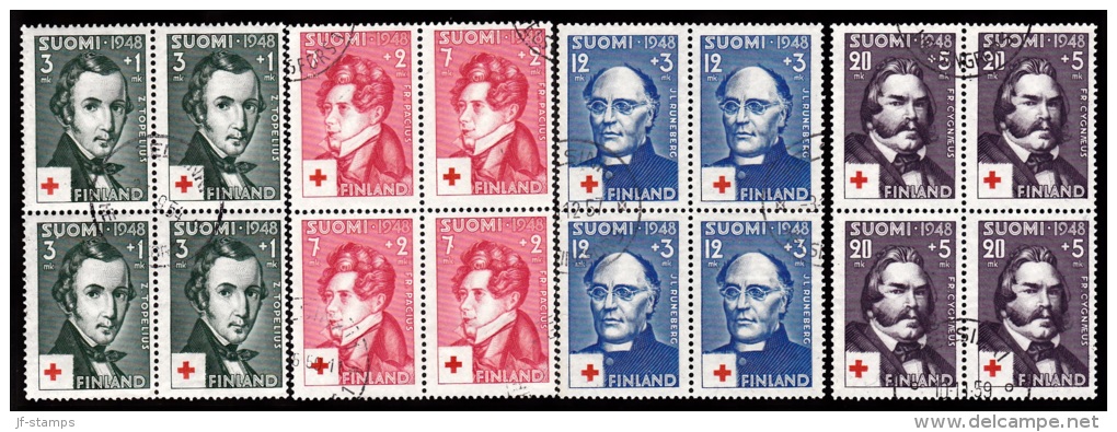 1948. Red Cross. Complete Set (4 V.). Blocks Of 4. (Michel: 349-352) - JF100735 - Neufs