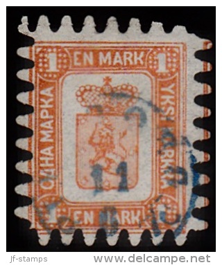 1866-1874. Coat Of Arms. Penni & Mark. Roulette III (long Tongue). 1 MARK Yellow Brown. (Michel: 10 C) - JF100700 - Neufs