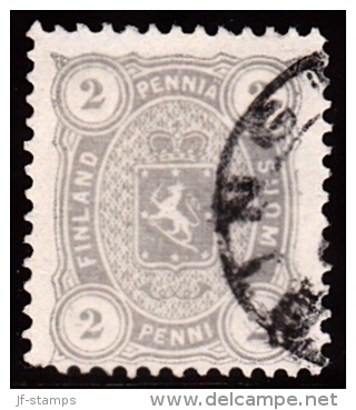 1883. Coat Of Arms. Karta-Sigillata Kontorets Tryckeri. Perf L 12½. 2 PENNI Grå. (Michel: 12 Byb) - JF157535 - Unused Stamps