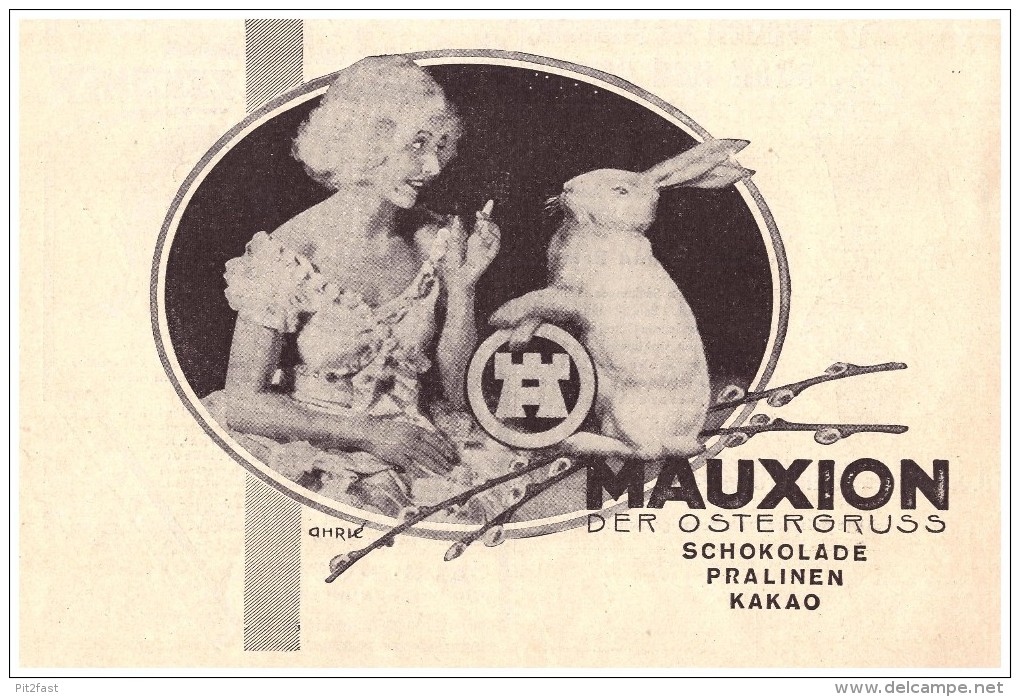 Original Werbung - 1930 - Mauxion Schokolade , Cacao , Pralinen , Osterhase , Ostern !!! - Pasen