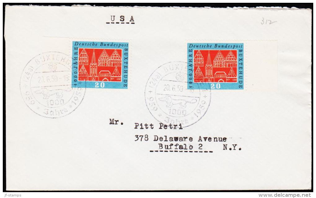 1959. 2X20 PF. BUXTEHUDE 20.6.59. USA.  (Michel: 312) - JF125824 - Altri & Non Classificati