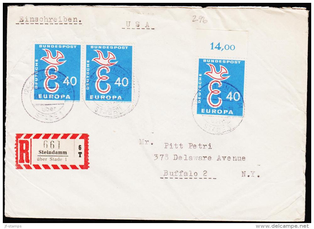 1959. 3X 40 PF. EUROPA STADE 4.1.59. REC. USA.  (Michel: 296) - JF125823 - Andere & Zonder Classificatie