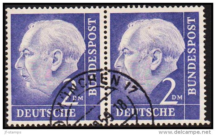 1959. HEUSS. 2 DM PAIR. (Michel: 195) - JF125938 - Autres & Non Classés