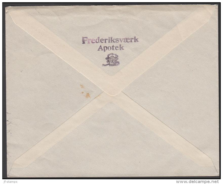 1927-1930. Wavy-line. KKKK + 1 øre Yellow  + 7 øre On Cover From FREDERIKSVÆRK 19.5.33. (Michel: R 31) - JF171169 - Variétés Et Curiosités