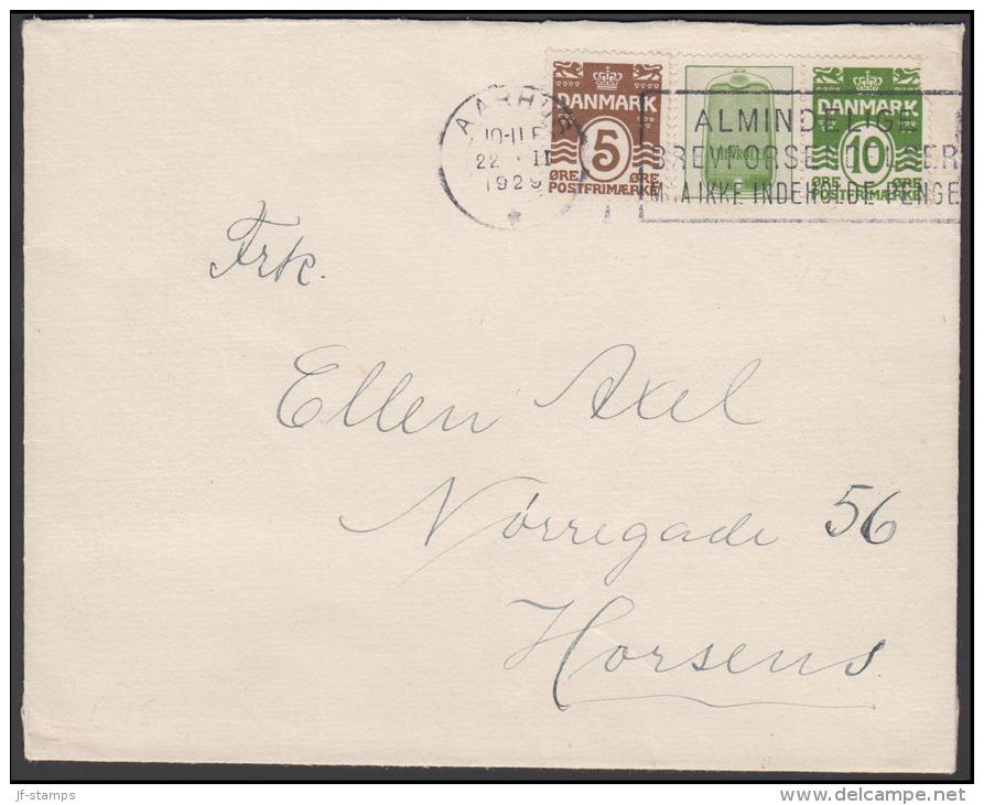 1927-1930. Wavy-line. CHEVROLET (Round Cooler) + 10 ØRE Green And 5 øre On Cover To Hor... (Michel: R 15) - JF171145 - Variedades Y Curiosidades