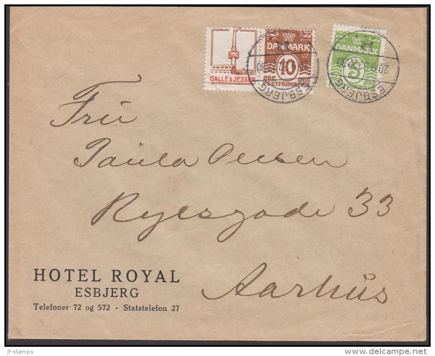 1931-1933. Wavy-line. GALLE & JESSEN + 10 øre Yellowbrown On Cover  From ESBJERG 20.9.32. (Michel: R 44) - JF171205 - Variétés Et Curiosités