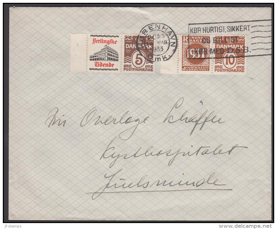 1931-1933. Wavy-line. RUNDSKUEDAGEN 1931 + 10 øre Yellowbrown And Berlingske Tidende + ... (Michel: R 48) - JF171156 - Variedades Y Curiosidades