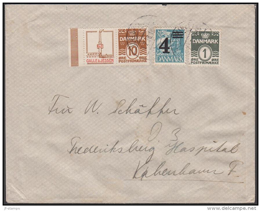 1931-1933. Wavy-line. GALLE & JESSEN + 10 øre Yellowbrown On Cover To København From JU... (Michel: R 44) - JF171199 - Variedades Y Curiosidades